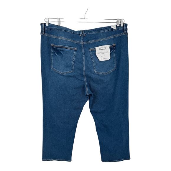 Good American jeans GLST382T Good Legs straight denim blue plus size 24 - Picture 3 of 6